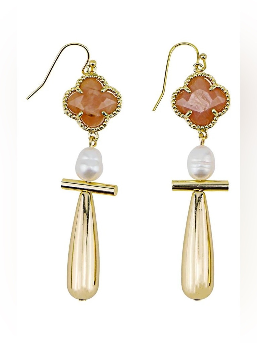 Panacea Cache Gold and Blush Drop Earrings